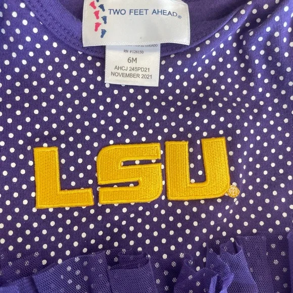 Purple LSU Baby Onesie with Tulle Skirt - Picture 2 of 4